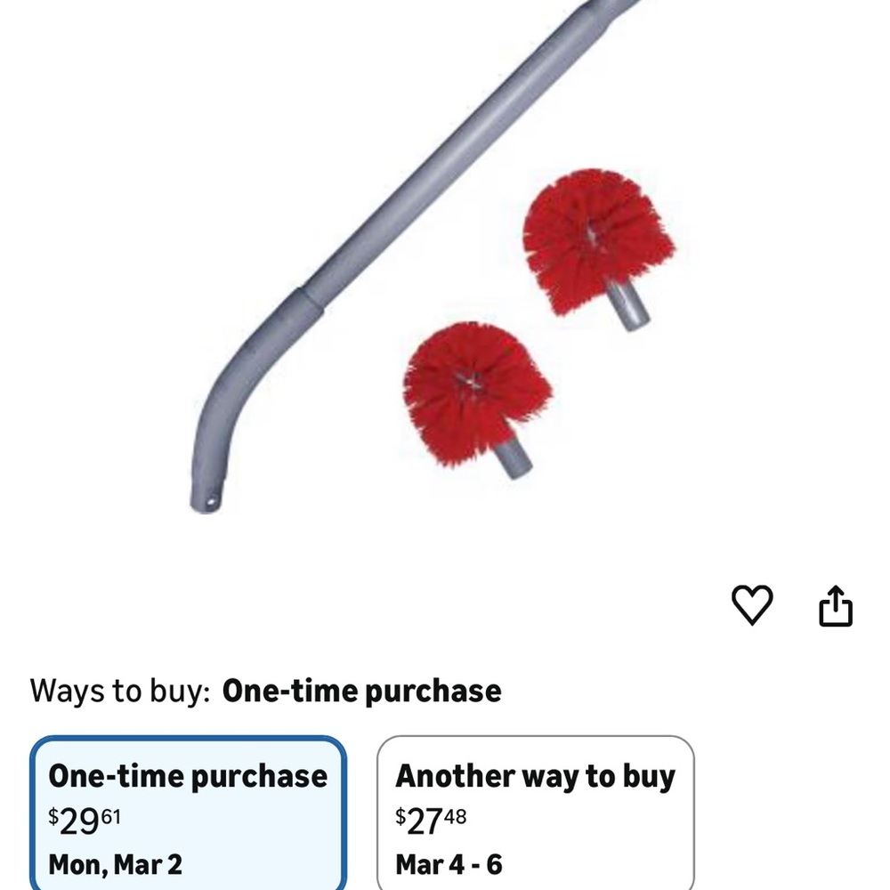 $35 NEW Unger BBCOR 26" Ergo Gray and Red Toilet Brush Set NEW ❤️